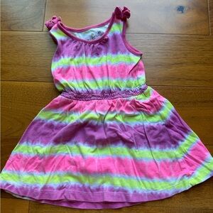 Jumping Beans Pink and Green Ruffled Smocked Sundress-2t